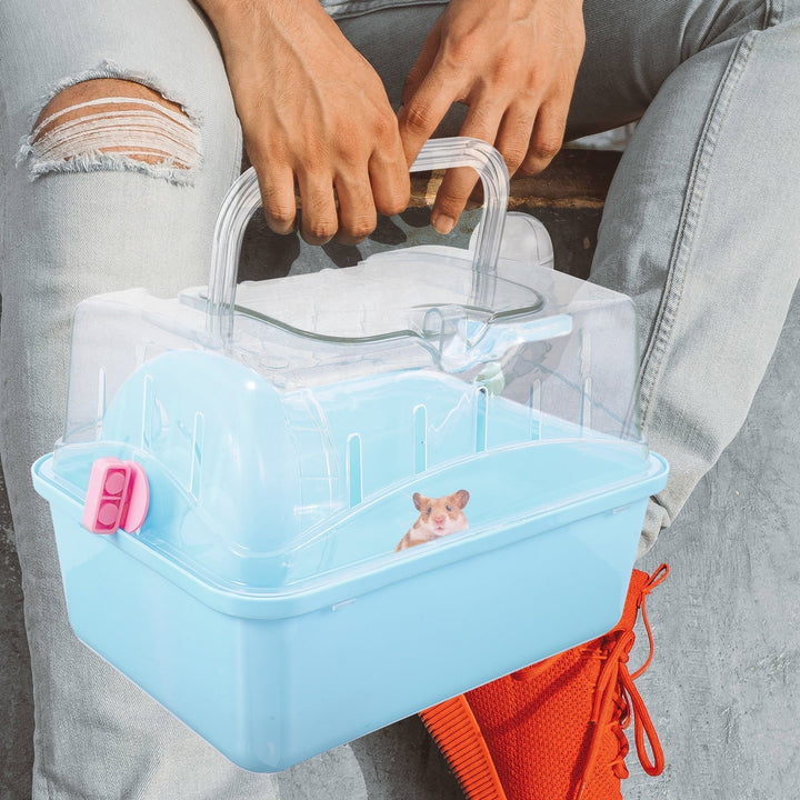 Guangmc Hamster Carrier Cage Travel Pet Critter Guinea Box Rat Habitat Plastic Case