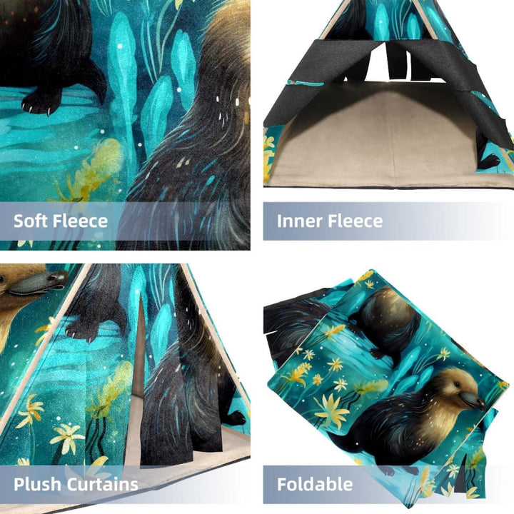 Platypus Luxurious Dutch Flannelette Hamster House with PP Board Support - Washable, Durable - 21.5x30.5x26 cm / 8.5x12x10.2 in dimensions
