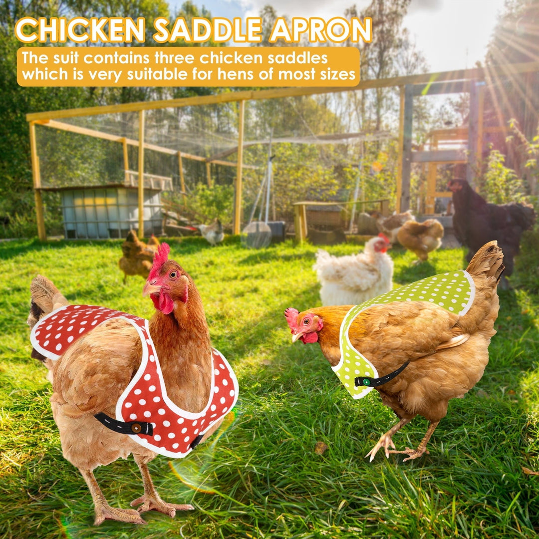 LINFANG 3Pcs Chicken Saddle Easy to Wear Hen Saddle with Adjustable Straps Wear Resistant Chicken Protector Saddle Breathable Hen Saddle Apron Practical for Hens Chicken