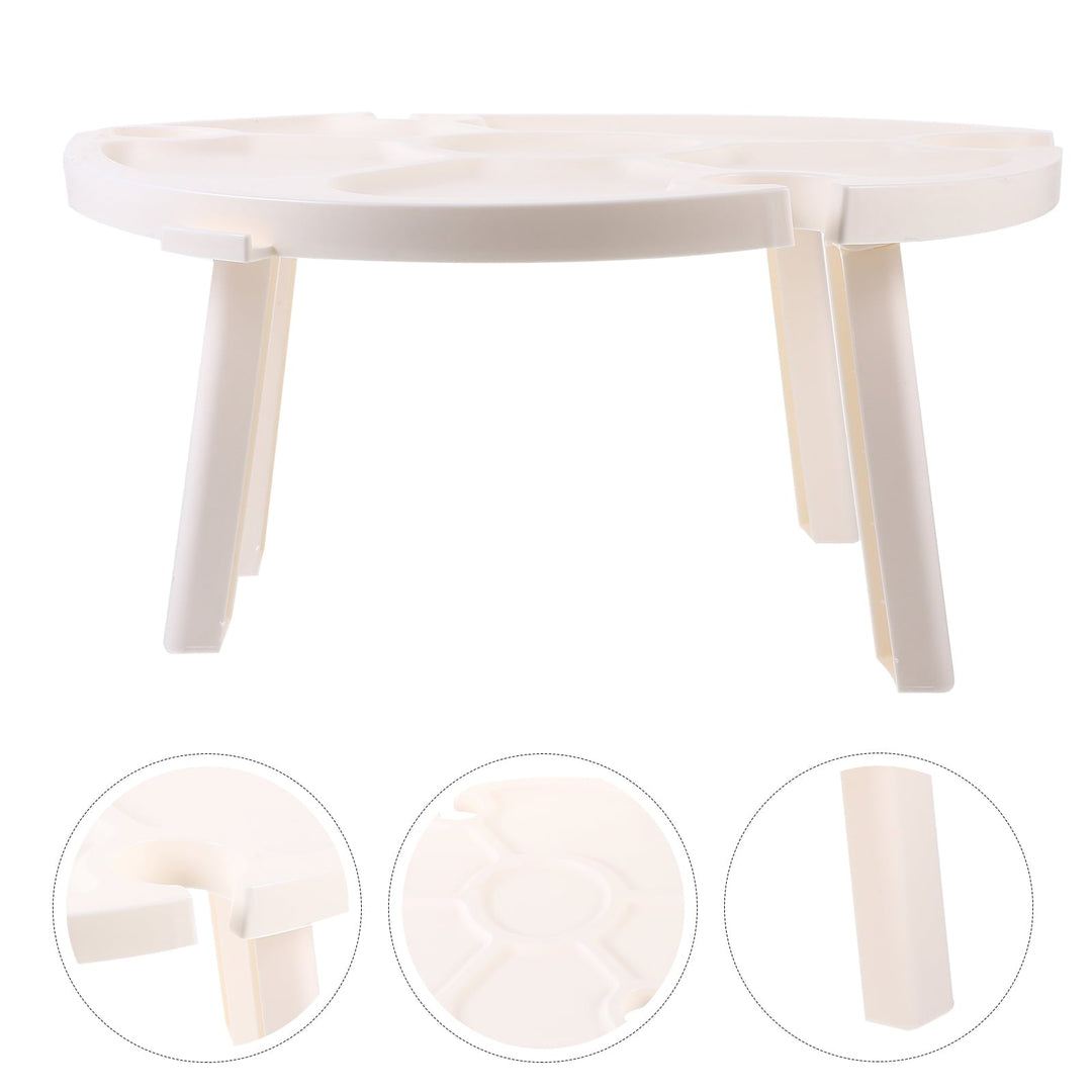Raindrops 1Set Compact Folding Table for Outdoor Use with Rectangular Shape White Plastic 11.8X11.8X11.8in