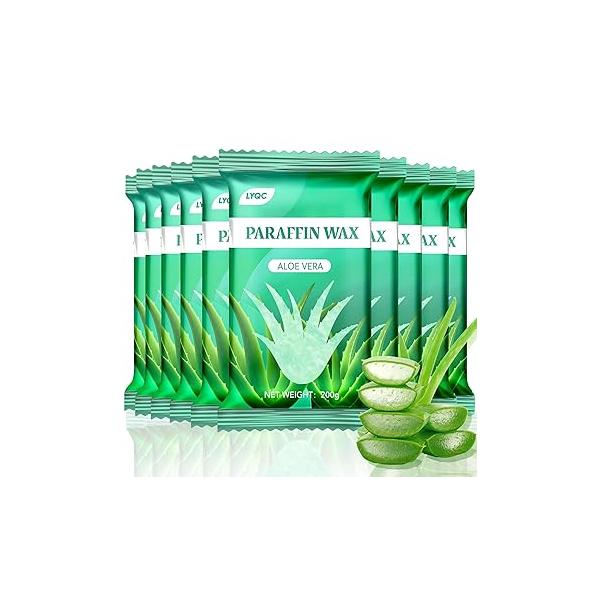 Paraffin Wax Refill, 10 packs of Bath for Hands and Feet relief stiff muscles arthritic pain - deeply moisturises protects the skin hands feet (Aloe vera)