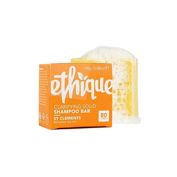 Ethique St Clements -Clarifying Solid Shampoo Bar for Oily Hair - Vegan, Eco-Friendly, Plastic-Free, Cruelty-Free, 3.88 oz (Pack of 1)