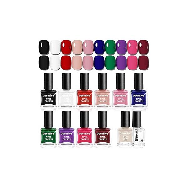 10ml Nude Pink Nail Polish Set 6 Colors Brown Red Purple All Seasons Neutral Color Quick Dry for Women Salon DIY Art