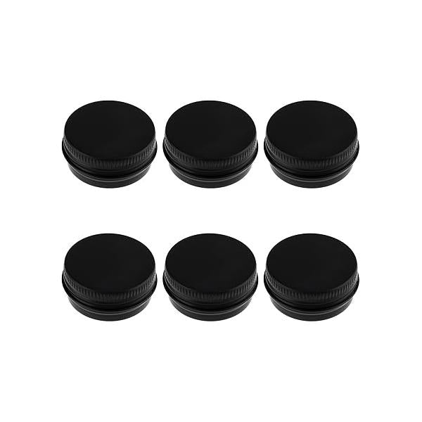 6 Pack 0.5 oz Metal Round Aluminum Tin Jar Containers with Screw Lid Leak Mini Proof Refillable Bottle Salve Tins Lip Balm Lotion Spice Cream Box for Cosmetic (Rosegold)