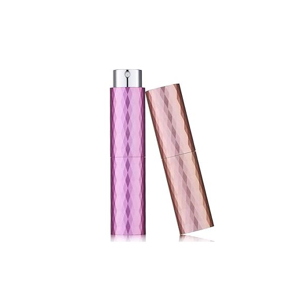 LISAPACK 8ML Perfume Atomizer Spray Bottle (2 PCS) Empty Cologne Dispenser Portable (Black, Grey)