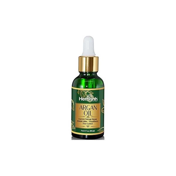 Herbishh Argan Oil Deep Condition Treatment for Hair Frizz Control & Damage Repair 30ml