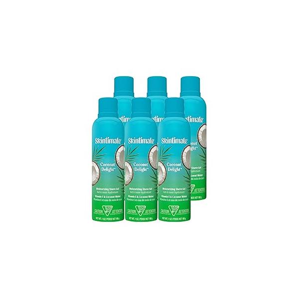 Skintimate Coconut Delight Shave Gel for Women, 6 Pack | Shaving Cream Womens Cream, Foam, Gel, of 6, 7oz each