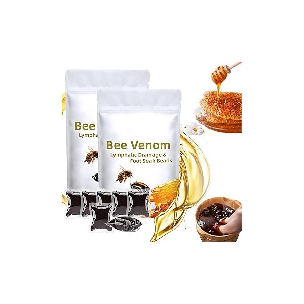 Bee Venom Foot Soak Beads, L-ymphatic Drainage & Beads for Soaking Tub Pedicure Relief (2Pack-14Pcs)
