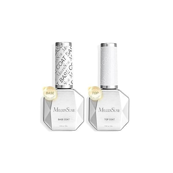 MelodySusie Thick Gel Nail Polish Set- 2 Pcs 15ML Black & White Set Soak Off UV LED Christmas Gift for Women Art Manicure Salon DIY Design Decoration at Home