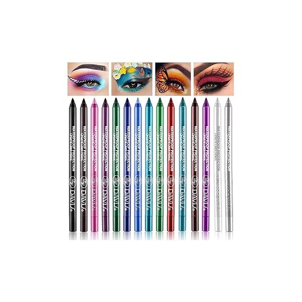 15 Colorful Eyeliner Pen Set, Shadow Pencil, Pearl Kit Metallic Glitter for Women Eye&Lip Liner Professional Eye Color Makeup Set(15PCS)
