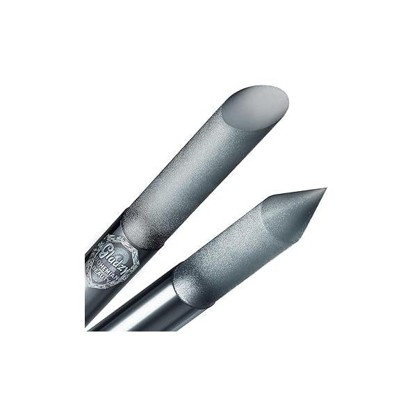 Glass Cuticle Pusher by GLADZY - Manicure Stick, Genuine Czech Quality, Professional Precision Filing Remover, Abrasive Surface Never Wears Out