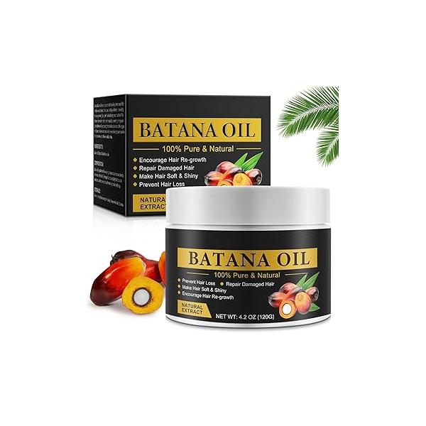Batana Oil for Hair Growth,100% Natural Sourced from Honduras - Dr. Sebi Unrefined Growth Prevents Loss, Enhances Thickness in Men & Women 4.2 oz