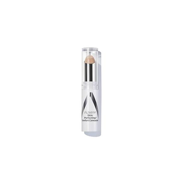 Almay Skin Perfecting Comfort Concealer, Face Makeup, Full Coverage, Natural Looking Finish, Cruelty-Free, Hypoallergenic, Dermatologist Tested, 120 Light, 1 Count