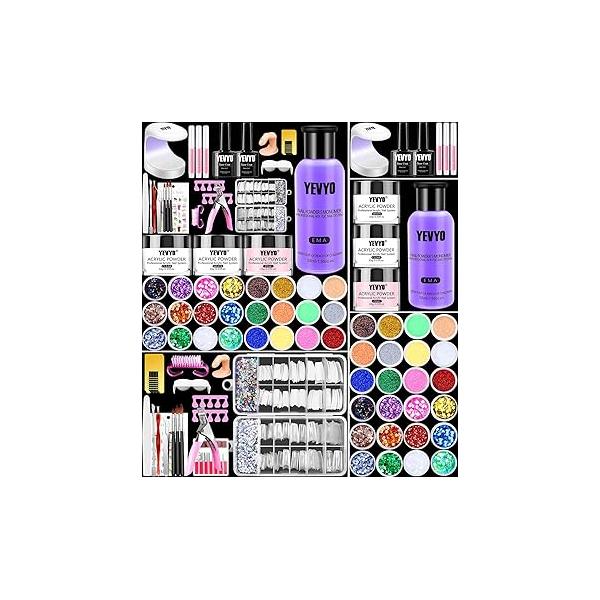 Acrylic Nail Kit with Drill, for Beginners Everything UV Light Art Tools Gift Set Home Salon