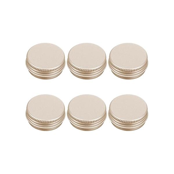 6 Pack 0.5 oz Metal Round Aluminum Tin Jar Containers with Screw Lid Leak Mini Proof Refillable Bottle Salve Tins Lip Balm Lotion Spice Cream Box for Cosmetic (Rosegold)
