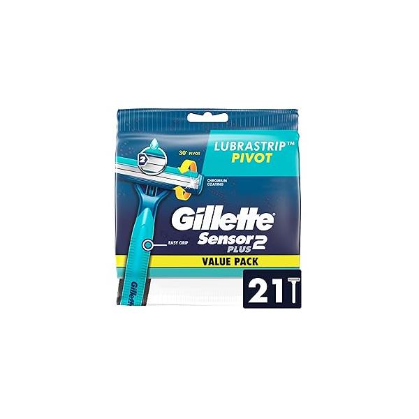 Sensor2 Plus Pivot Men's Disposable Razor, 21 Razors