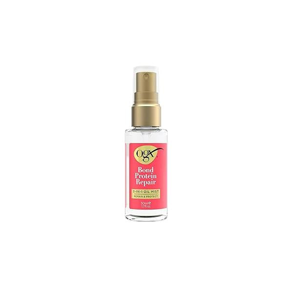 OGX Repair & Protect Bond Protein 3-in-1 Oil Mist, Multi-Benefit Hair Protects Dry, Damaged Against Frizz, Strengthens, maintains Shine, 1.7 fl. oz
