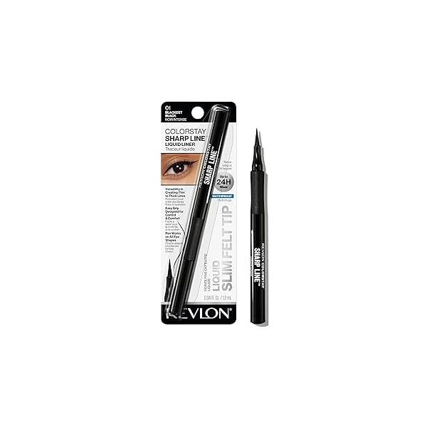 Revlon Liquid Eyeliner Pen, ColorStay Sharp Line Eye Makeup, Waterproof, Smudge-proof, Longwearing with Slim Tapered Tip,