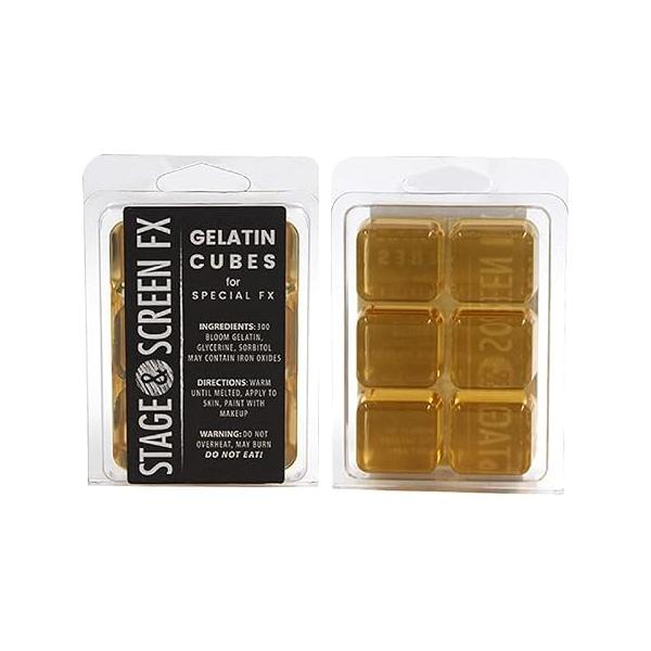 Professional FX Makeup Gelatin Cubes 4 oz. Clear - A Safe Alternative to Latex! Special Makeup, Skin Effects, Scars, Prosthetics Easy!