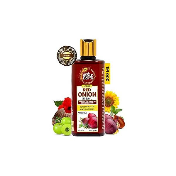 Advanced Red Onion Hair Growth Oil with Redensyl - Infused 31+ Powerful Natural Herbs & Extracts Including Bhringraj, Tea Tree, Rosemary, Jojoba Argan - Anti Fall Regrowth