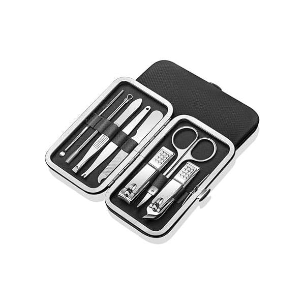 axGear Stainless Steel Manicure Pedicure Set Nail Clipper File Scissor Kit 8 Pieces