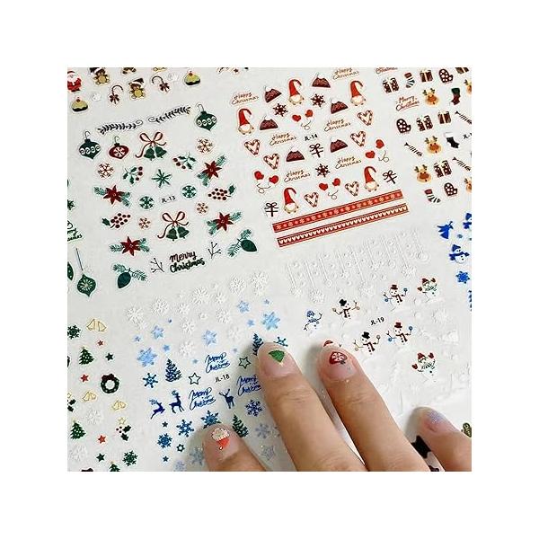 30 Sheets Gold Nail Stickers - French Tip Line Art 3D Self-Adhesive Geometric Star Letter Decal for Women