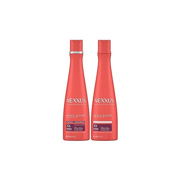 Nexxus Bond Repair Shampoo & Conditioner Bundle Amino 2 Pack for All Types of Damaged Hair, with Keratin Protein and Acids, 13.5 oz,
