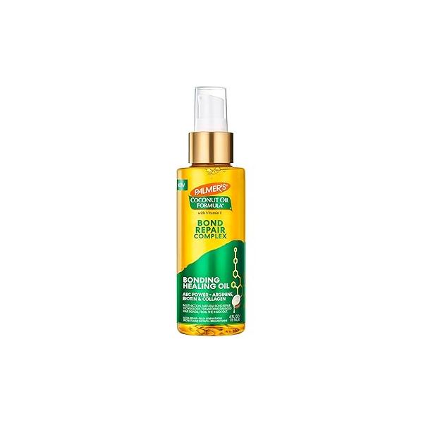 Palmer's Amino Bonding Complex Hair Oil, Healing Treatment with Coconut Oil & Vitamin E, Heat Protectant, Anti Frizz, Adds Shine, Strengthens Protects Growth, All Types, 4 fl oz