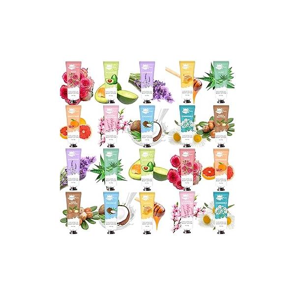 20 Pack Lotion for Women,Body Dry Skin,Mothers Day Gifts,Teacher Appreciation,Nurses Week Gifts Bulk 2025,Travel Size Natural Fragrance Body Moisturizer With Shea Butter,Baby Shower Favors