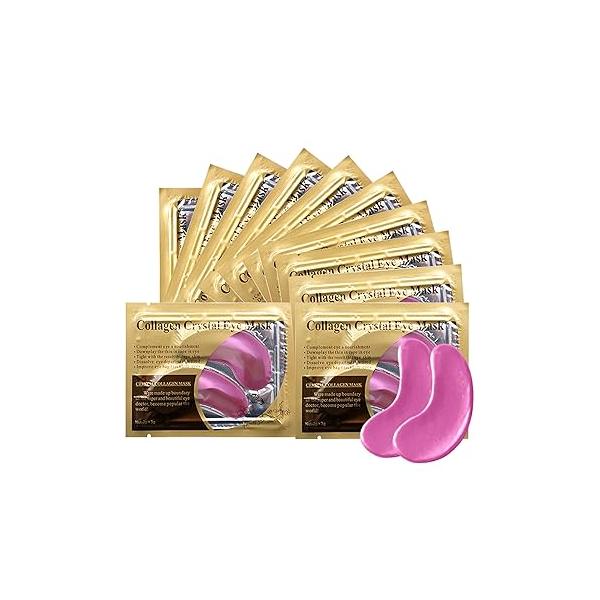 40 Pairs 24K Gold Eye Masks & Lip Masks, Crystal Collagen Under Patches for Puffy Eye, Moisturizing Skin Care Eyes Dark Circles, Wrinkles and Fine Lines (gold peach red)