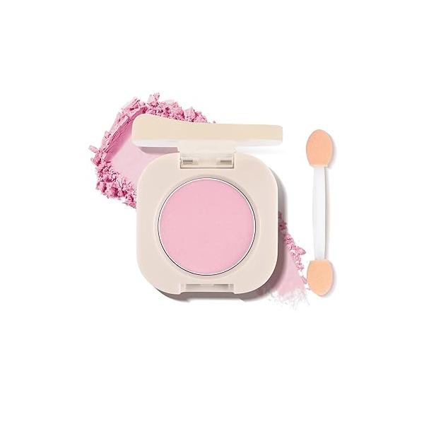 Single Matte Eyeshadow with Brush, Nude Beige Brown Eye-Shadow Palette Makeup Kit, Silky Fine Pressed Eye Shadow Powder Lightweight & Ultra-Blendable Formula for Daily Natural Make-Up (#06)