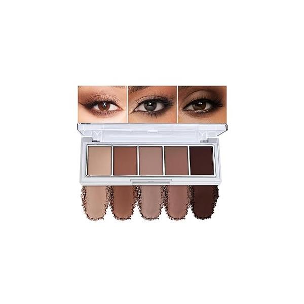 5 Colors Mini Neutral Naked Eyeshadow Palette for Brown Eyes,Nude & Taupe Natural Eye Shadow Makeup,Velvety Matte Finish,Travel Size,Highly Pigmented Long Lasting Waterproof.(06#)