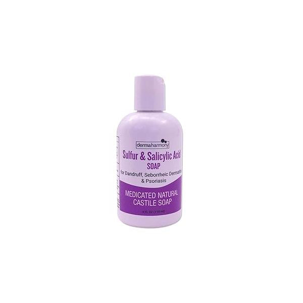 5% Sulfur and 2% Salicylic Acid Liquid Castile Soap (4 Fl Oz Bottle)