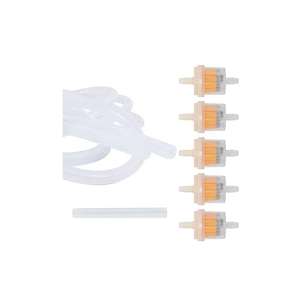 5PCS Microdermabrasion Filters + 1PCS 39" Silicone Tube, Replacement Filter Tube Set for Vacuum/Diamond Machines