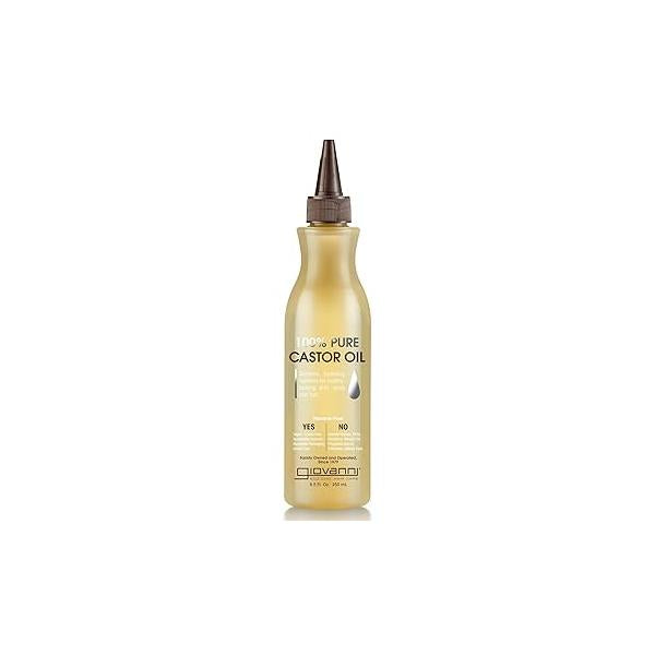 GIOVANNI Smoothing Castor Oil - 100% Pure, All Hair Types, Naturally Nourish Skin, Moisturize & Scalp, Reduces Frizz Helps Rebond Split Ends 8.5 oz