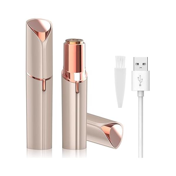 Facial Hair Remover, Removal Shaver for Women, Rosarden USB Rechargeable IPX6 Waterproof Eyebrow Face Razor Trimmer Lips, Body, Arms, Mustaches, Fuzz and Chin (Blue)