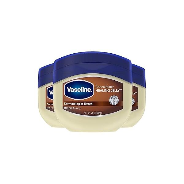 Vaseline Blueseal Rich Conditioning Jelly 7.5 oz- Cocoa Butter 3-pack.