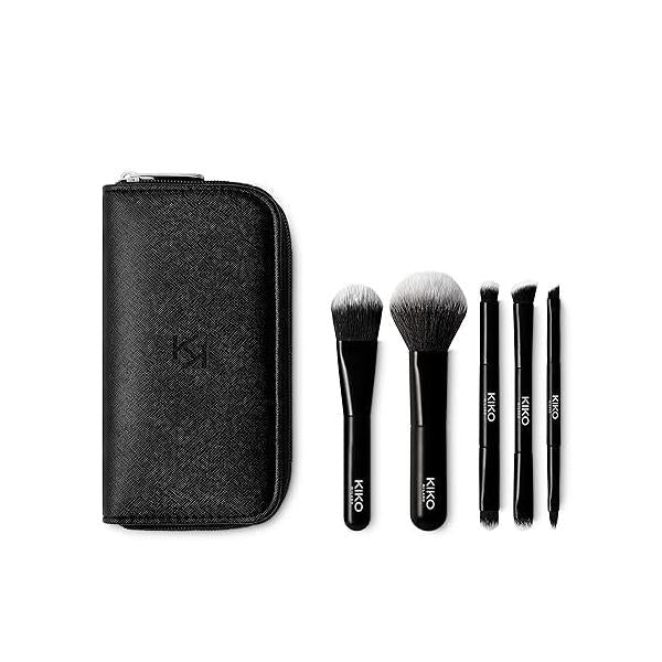 KIKO Milano Travel Brush Set | Pouch With 5 Professional Brushes