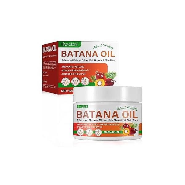 Batana Oil for Hair Growth, Pure Natural Organic to Prevent Loss, Increase Shine, and Promote Thickness Men & Women - 4.2 OZ