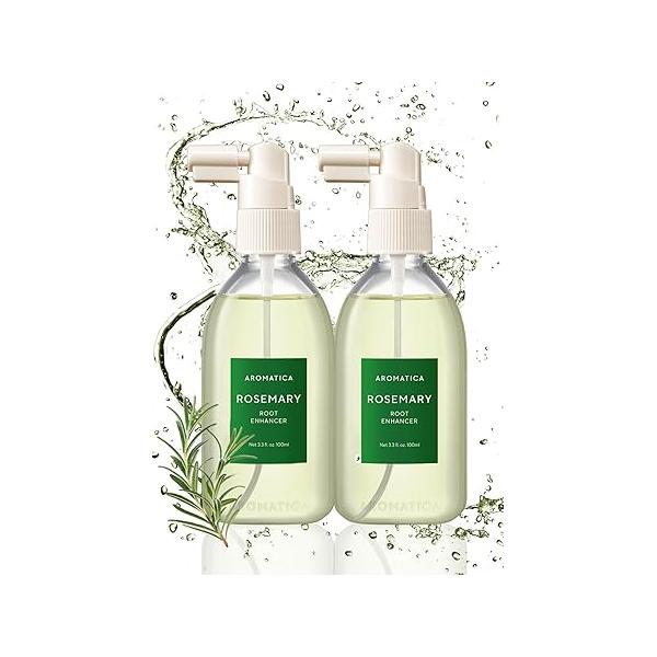 AROMATICA Root Enhancer (2 Pack) Rosemary oil for hair growth - Flaky & Itchy Dry Scalp Treatment Hair Oil Exfoliator Detox Free from Sulfate, Silicone, and Paraben (3.38oz)