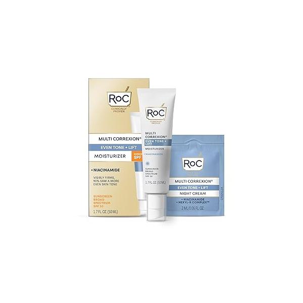 RoC Multi Correxion 5 in 1 Anti-Aging Daily Face Moisturizer with Broad Spectrum SPF 30 & Shea Butter, Skin Care Routine, (1.7 oz) Night Cream Packette (Packaging May Vary)