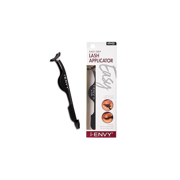 iENVY by Kiss Lash Applicator Tool, DIY Fales Eyelashes Extension Tweezers, Ease of Use & Grip, Fake Cluster Strip Lashes Remover Clip Tweezers Nipper (Black)