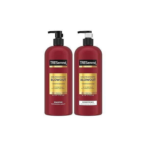 TRESemmé Shampoo and Conditioner, Keratin Smooth - Anti-Frizz Hair Products for Sleek Hair, 28 Oz Ea