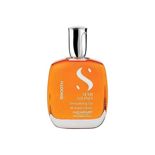 Alfaparf Milano Semi Di Lino Smoothing Hair Oil Treatment - Frizz Control to Brighten + Protect from Heat & Humidity- Serum for Damaged Dry (3.38 oz)