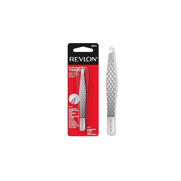 Revlon Ultimate Slant Tweezer, Hand-Finished Ultra-Fine Tips for Precise Hair Removal, Perfect Tweezing The Tiniest Hairs, Made With Stainless Steel, 1 count