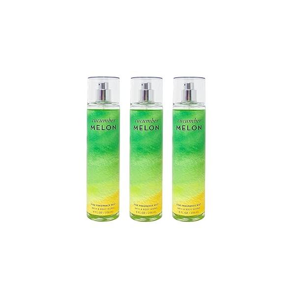 Bath & Body Works Cucumber Melon 3 Pack Fine Fragrance Mist Gift Set - Full Size