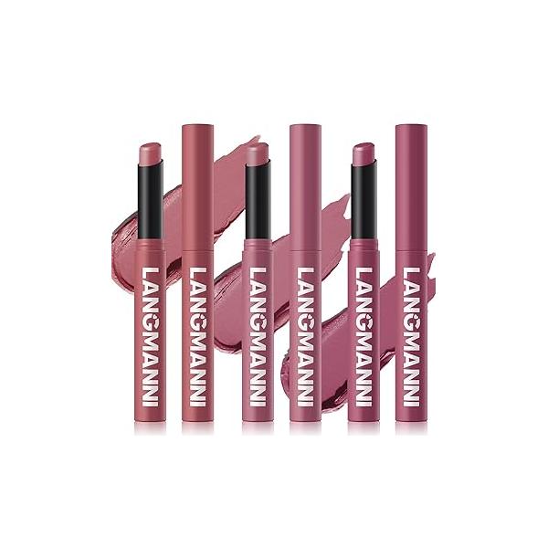 Jolilab 12Pcs Velvet Matte Lipstick Nude Soft Dark Color Stick High Pigmented Long-Lasting Waterproof Lip Balm Beauty Cosmetics Gift for Girls and Women(01#-12#)