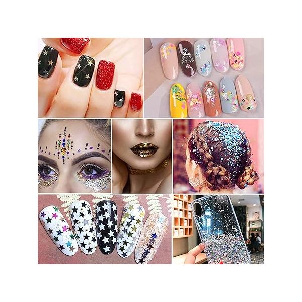 Square Glitter Nail Art Sequins, 12 Colors Rectangle Glitters Flakes Design, Holographic 3D Sparkly Acrylic Nails Supplies for Women Girls Manicure Powder Charms Decorations, DIY Shiny Tips