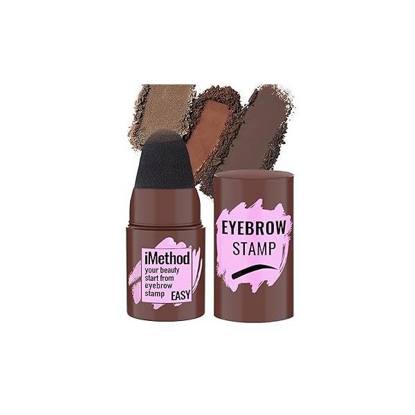 iMethod Eyebrow Stamp for Stencil Kit - Brow Refill Powder, Dark Brown
