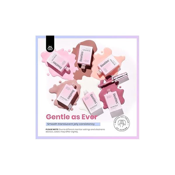 Beetles Jelly Gel Nail Polish, 6 Colors Milky White Sheer Pink Nude Brown Translucent Polish Art Manicure Salon DIY Uv Lamp Cured Design Decoration Home -Colorful Bottle